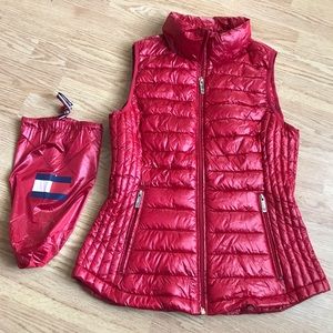 Tommy Hilfiger Packable Red Puffer Vest sz XS